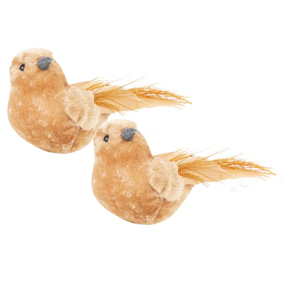 Cosy & Trendy Kerstversiering decoratie vogels - op clip - 2x