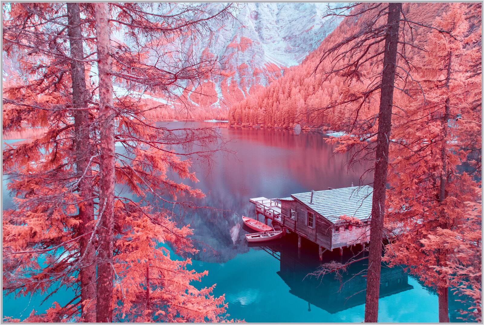 Infrared Lake Braies I by Paolo Pettigiani - Limited Edition. Edition of: 150. Signed.