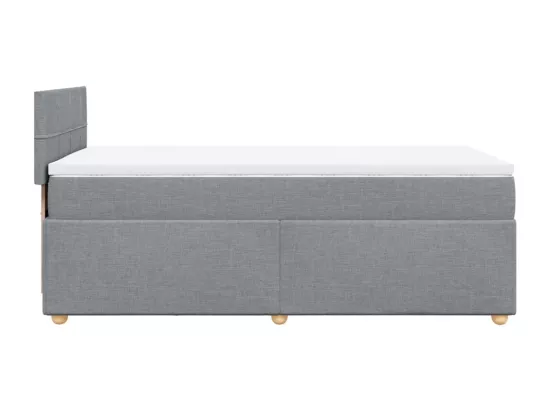 Sommier à lattes de lit et matelas Gris clair 90x190 cm Tissu