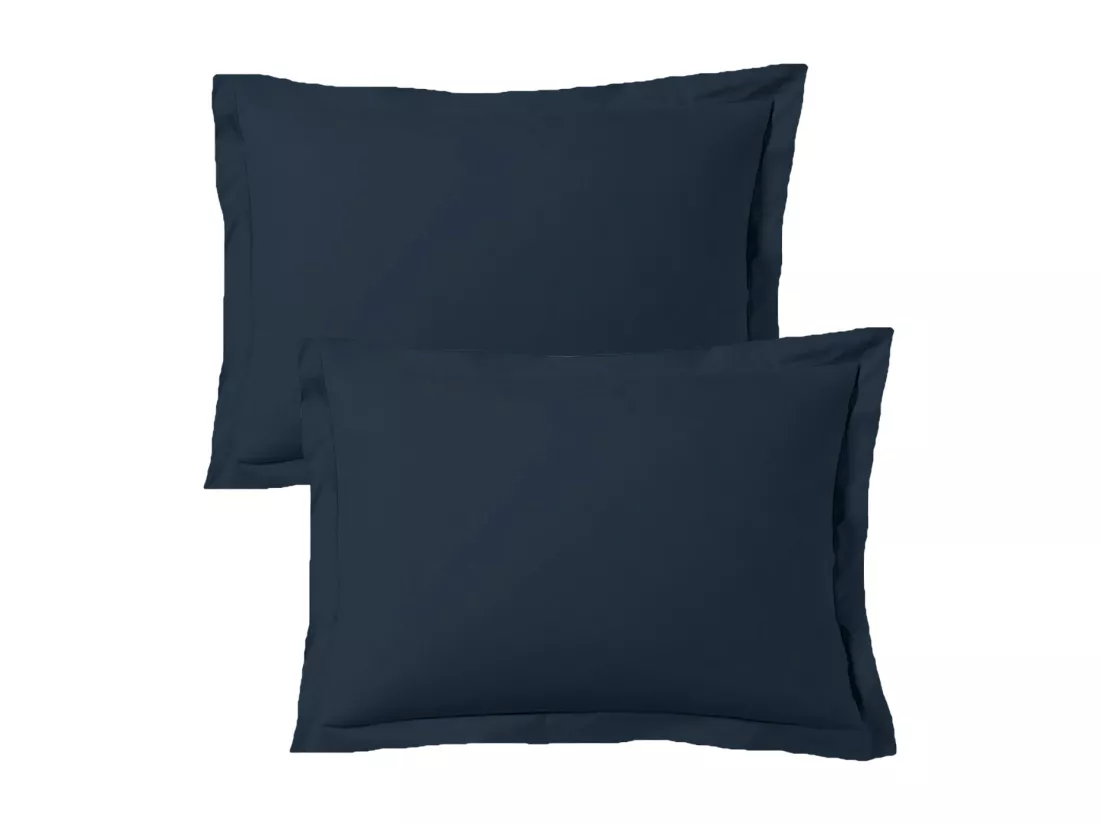 Lot de 2 taies d'oreiller 50x70 cm satin de coton
