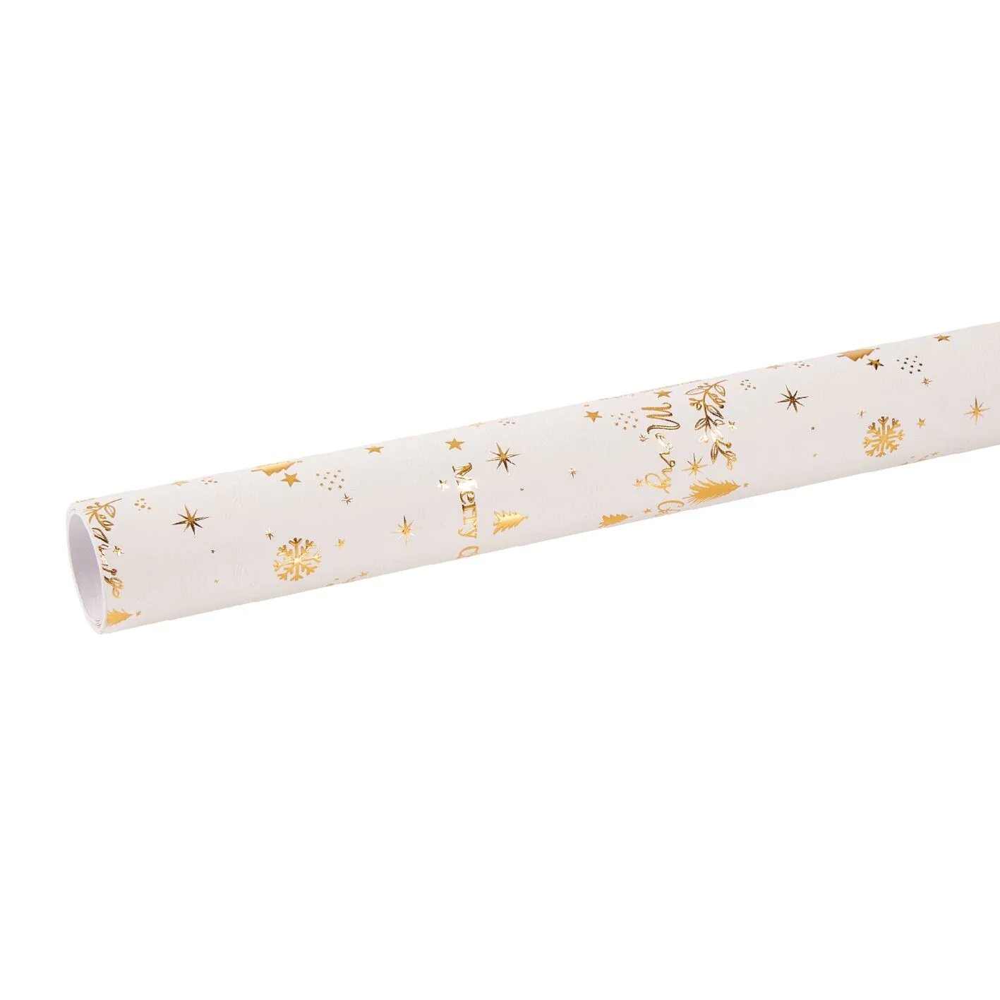 Weihnachtsgeschenkpapier Prägung, Schrift/creme, 2 m