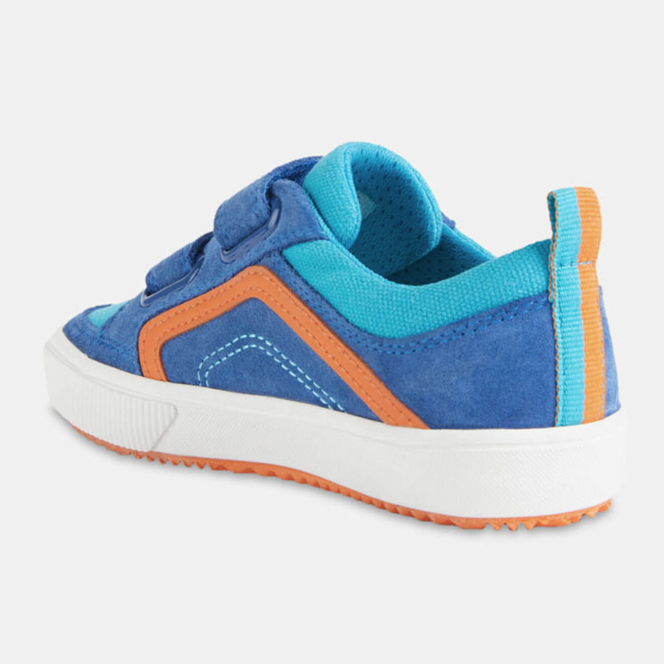 Geox Baskets en Velours de cuir & Textile Alonisso bleu/orange