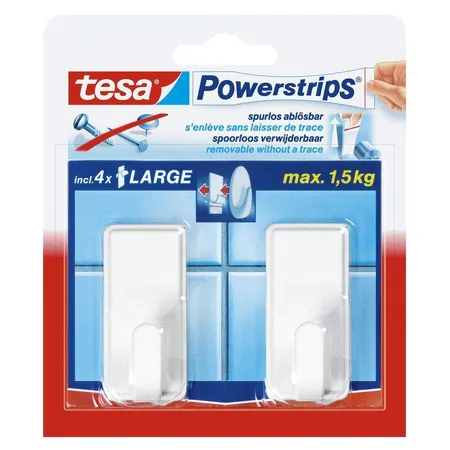 tesa Powerstrips 2 Stück mit Haken classic weiss