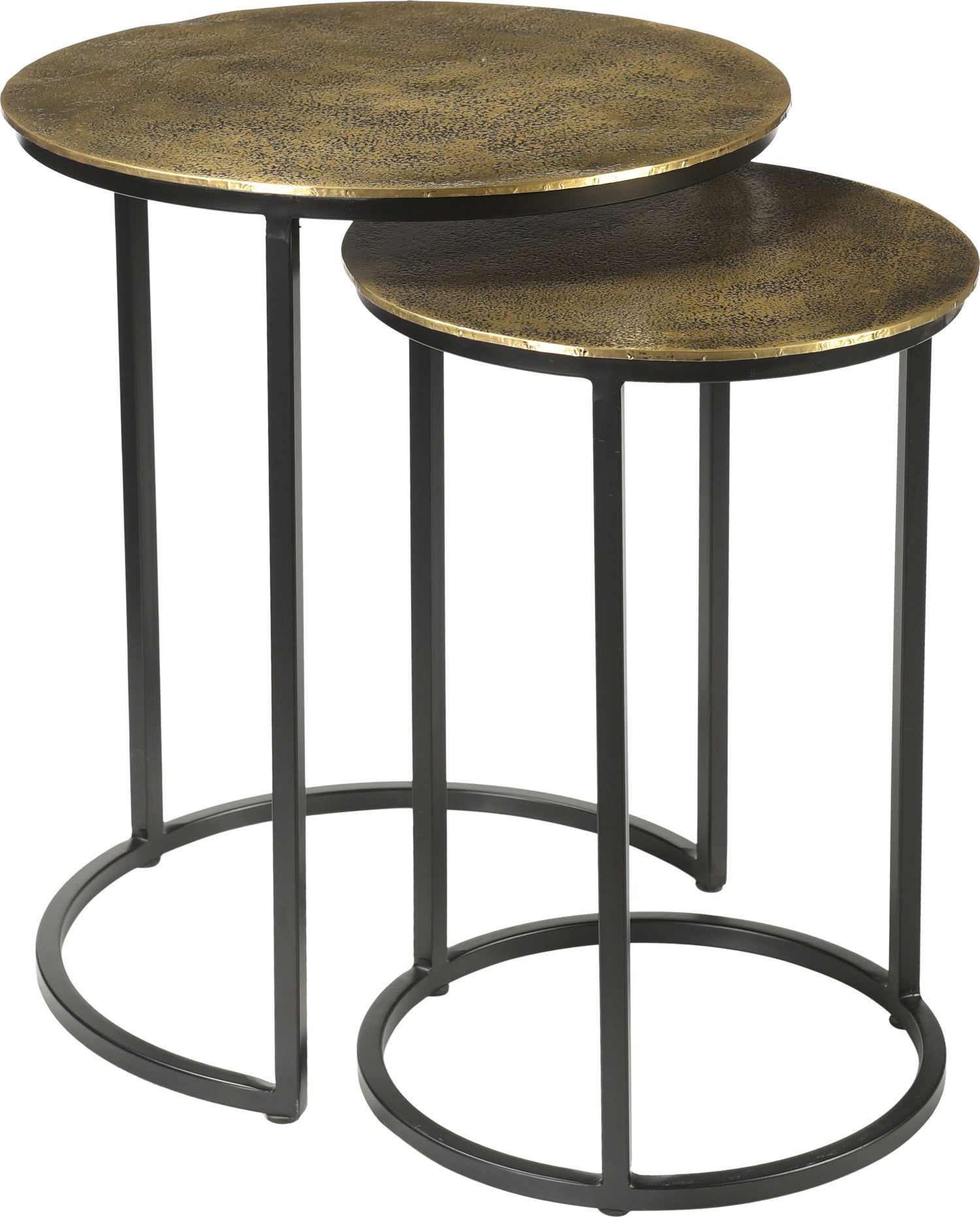 Livingfurn bijzettafel Beau goud / zwart D 35 H 40 cm