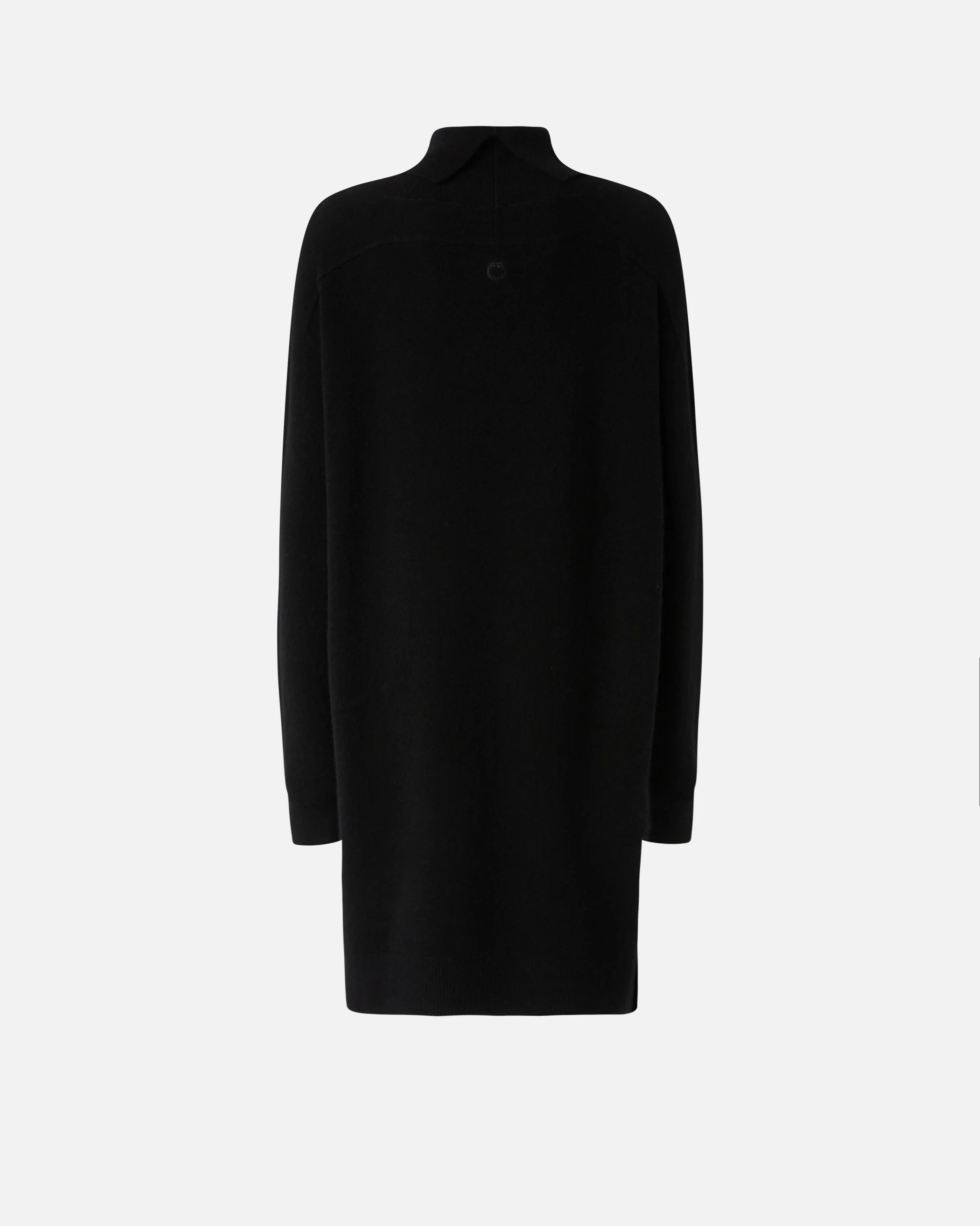 Robe à col roulé mélangé fendue sur le devant | Noir