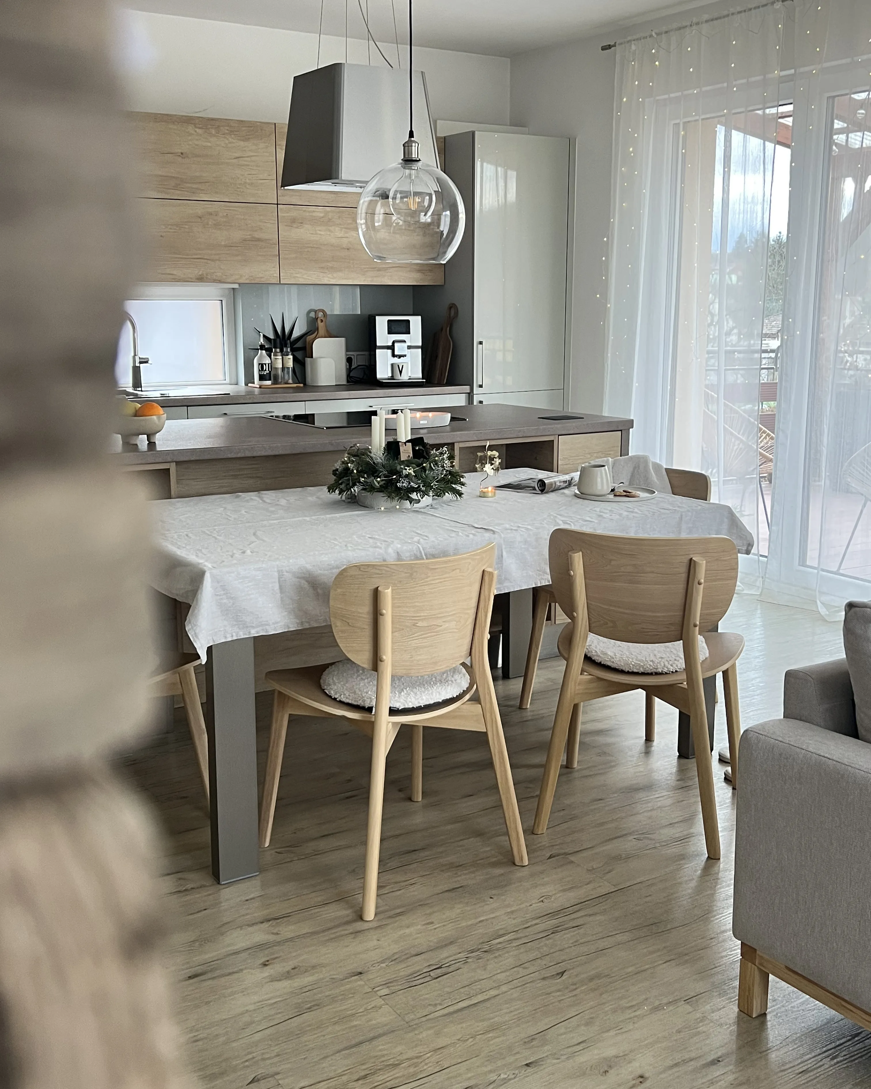 Set van 2 eetkamerstoelen OVERLY Hout Lichtbruin