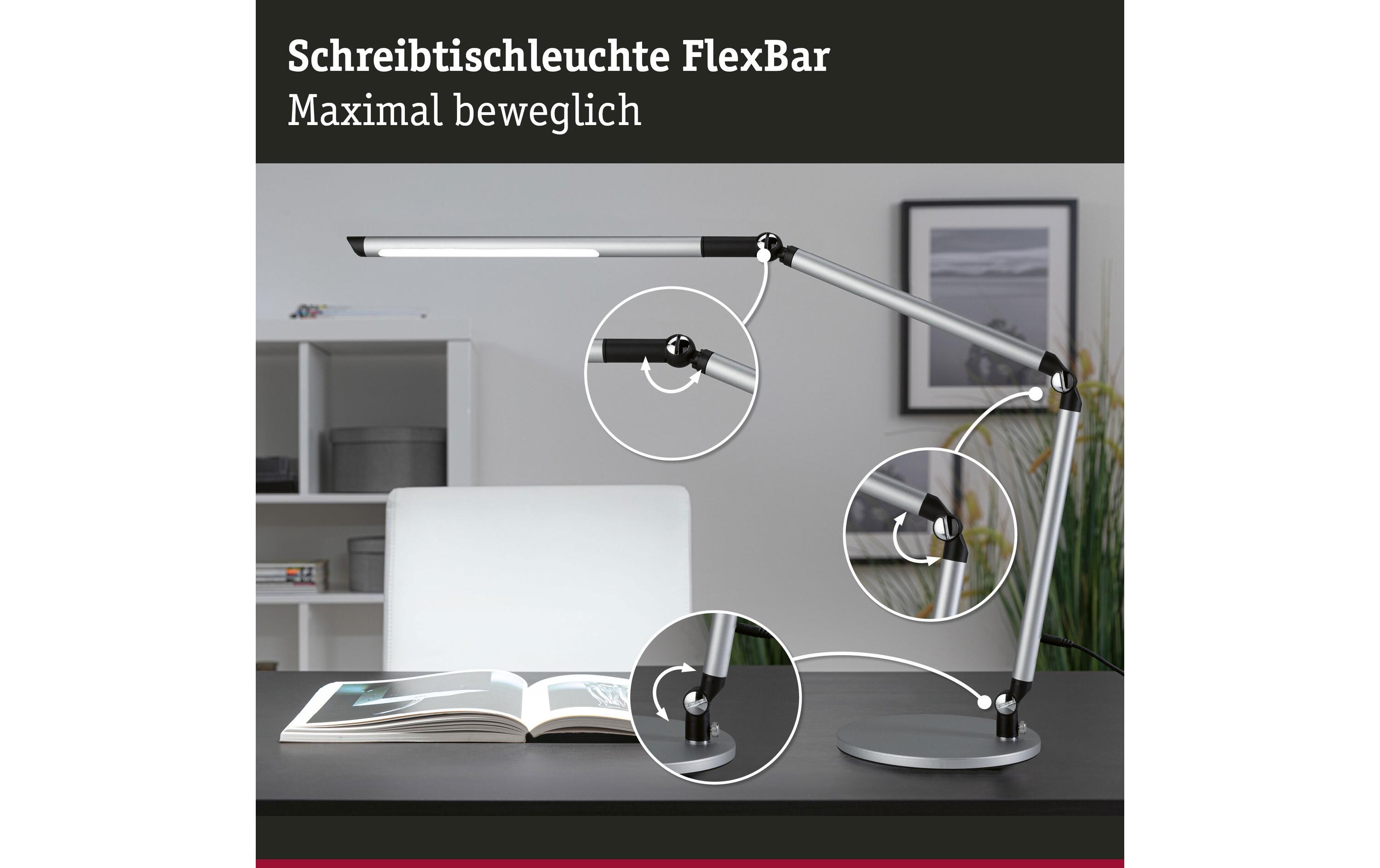Schreibtischleuchte LED 3-Step-Dim SilberDimmbare Schreibtischleuchte