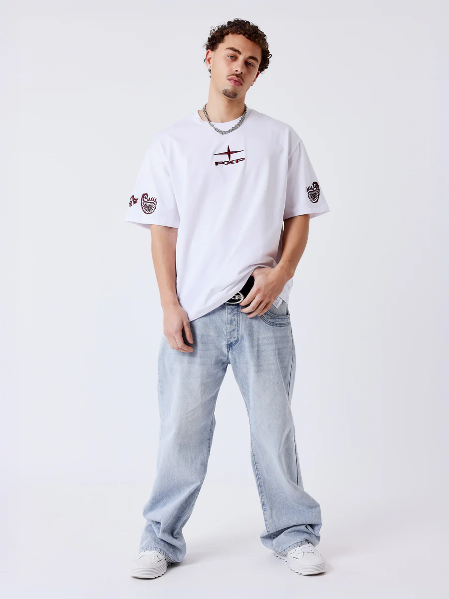 Project X Paris Embroidered T-Shirt Heren Wit