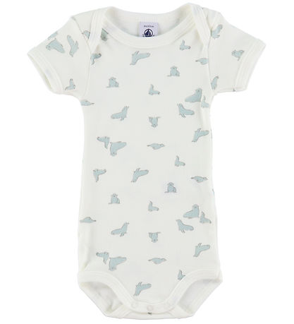 Petit Bateau Body k/æ - 3er-Pack - Weiß/Blau Gestreift