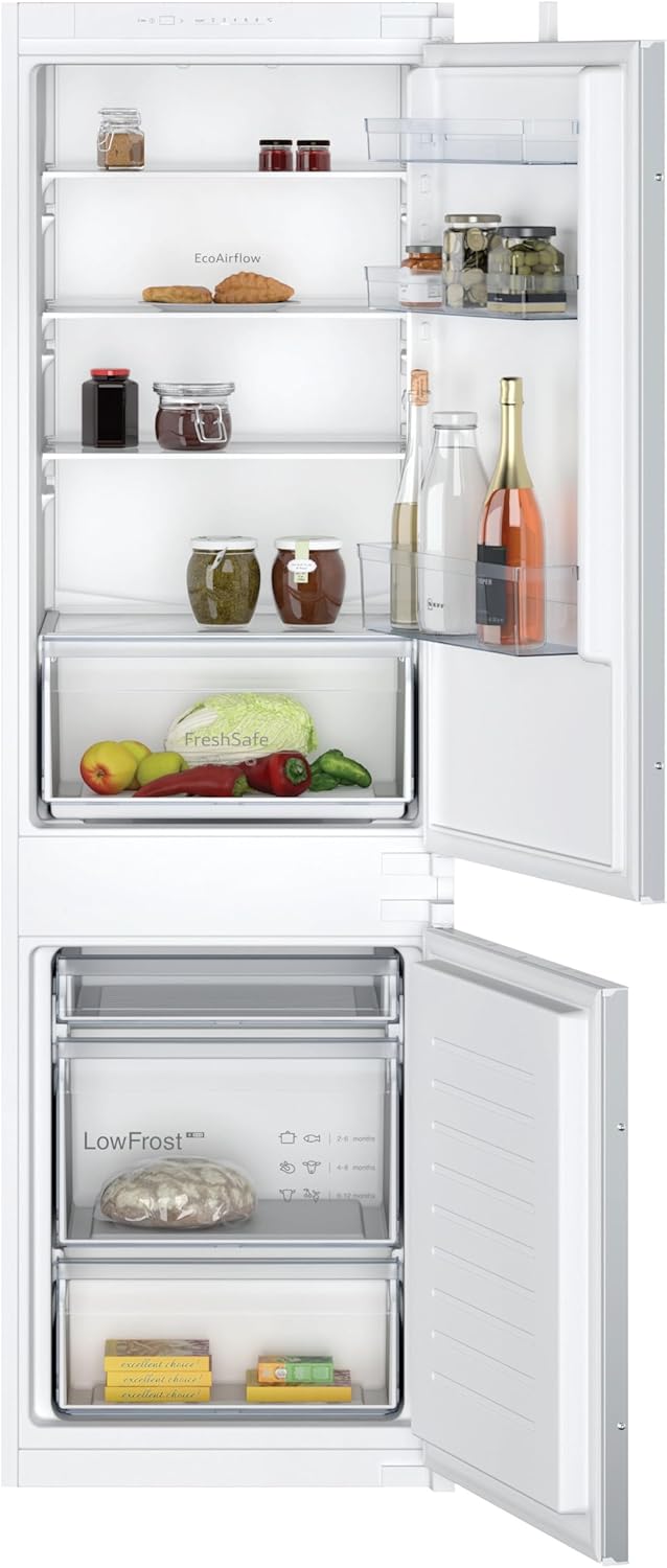 NEFF KI5861SE0, N 30, FreshSafe, Kühl-Gefrierkombination 177,2x54,1cm, Nutzinhalt gesamt: 265; 39 dB, Schleppscharnier, Kühlraum: 182, Gefrierraum: 83 Nutzinhalt