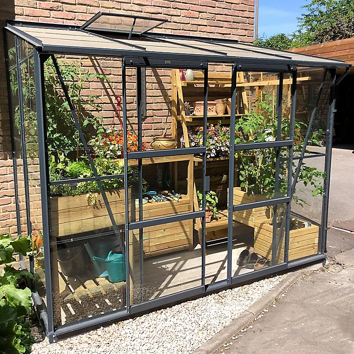 Serre en verre Lams Melissa anthracite 3,30m²