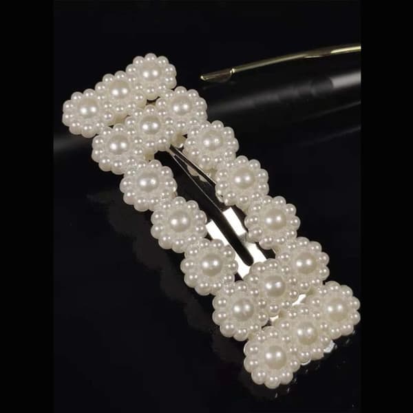 Hårspenner med perler - sett - 5 stk