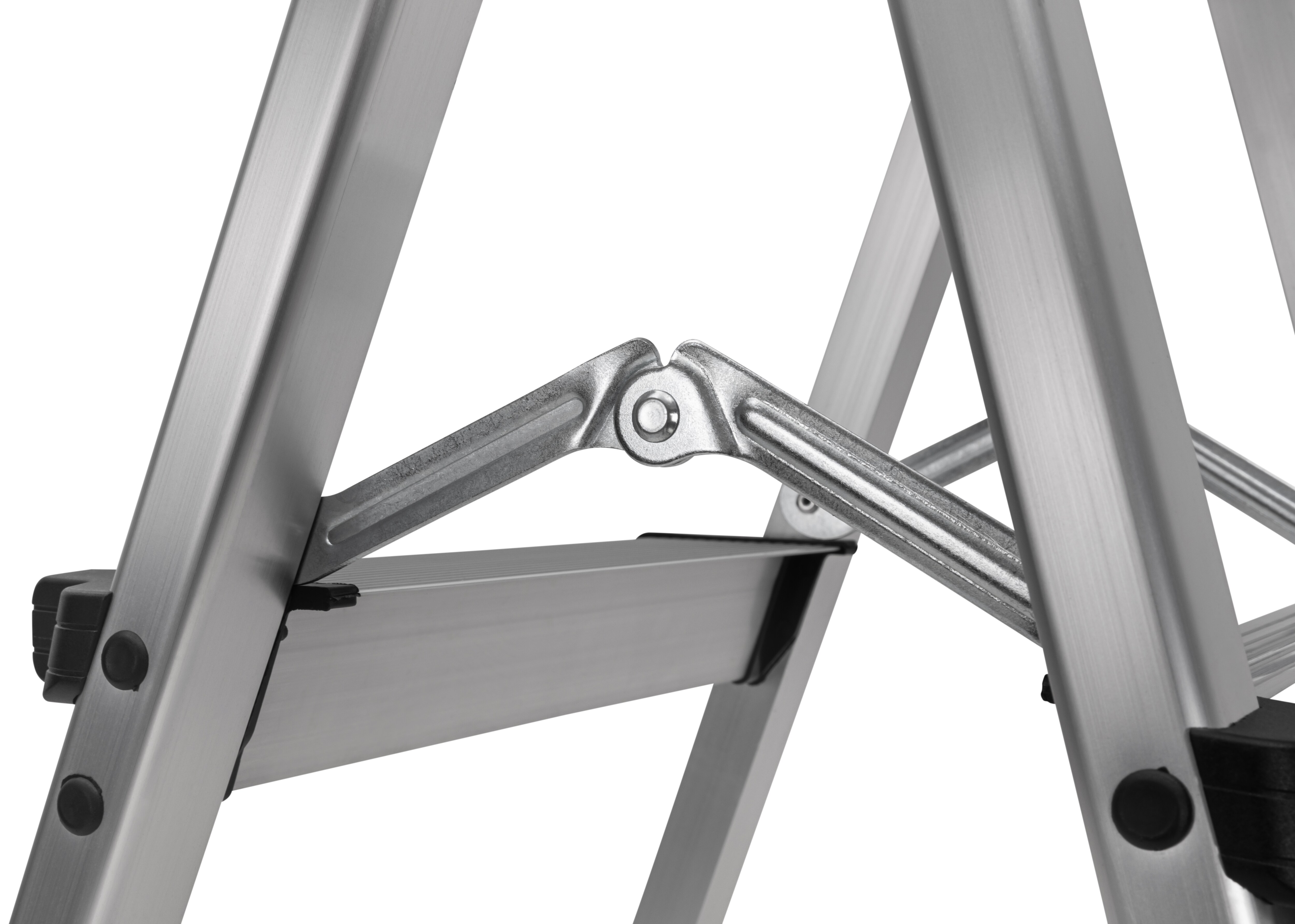 Craftfull Trittleiter CF-131A, 2-5 Stufen, Doppel-Klapptritt aus Aluminium, Anti-Rutsch, klappbar (2 x 2 Stufen)