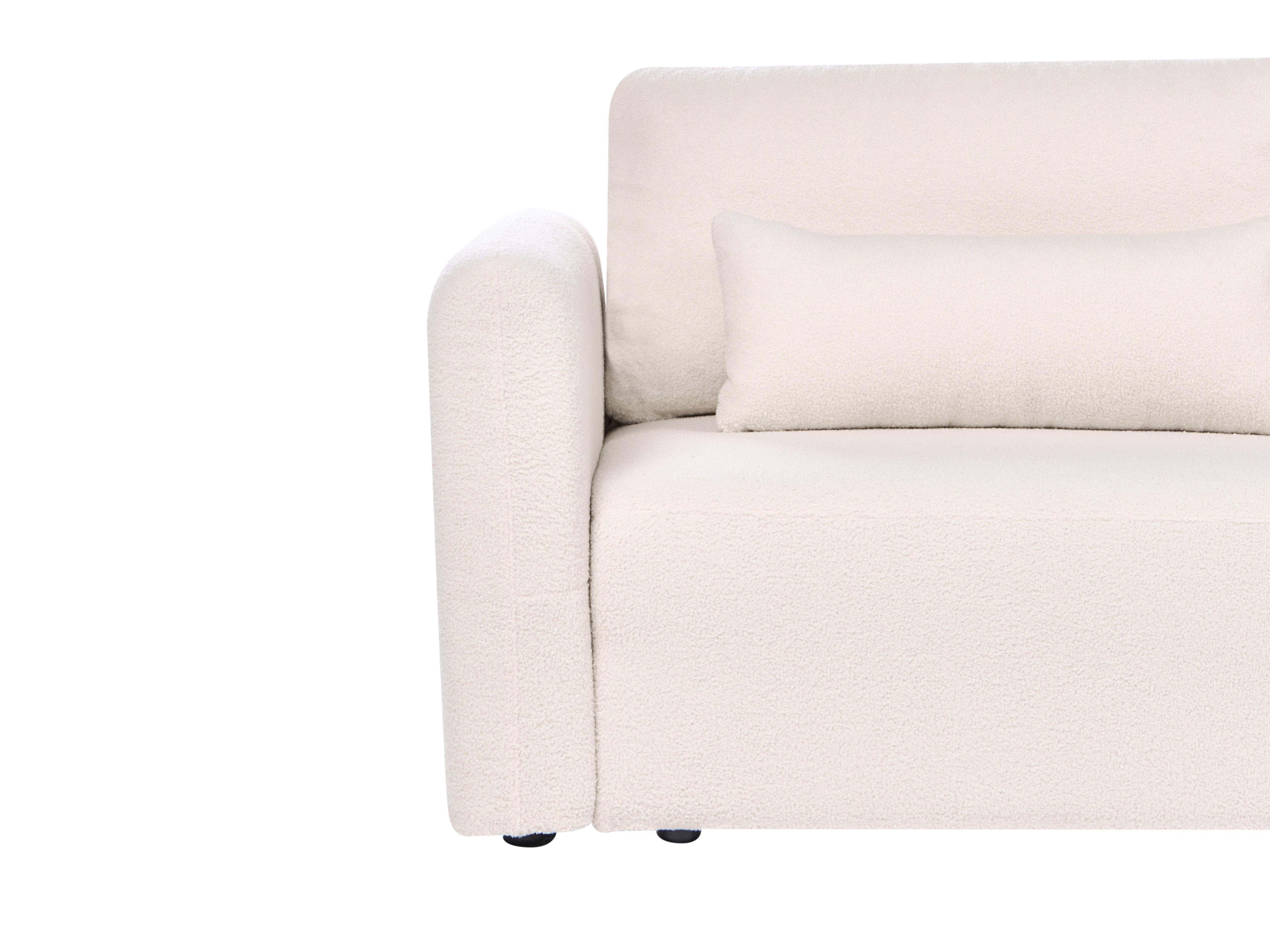 Slaapbank 3-zits VAXHOLM Bouclé Lichtbeige met opbergruimte