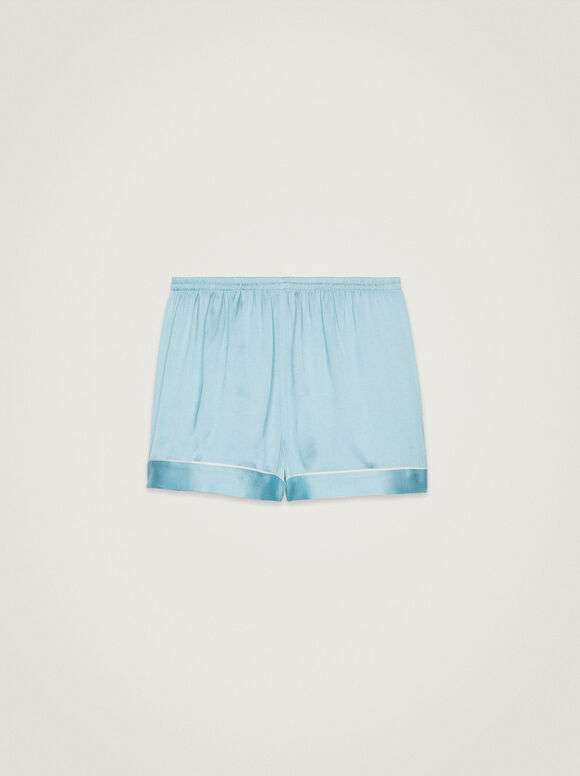 Conjunto de pijama personalizável com máscara para os olhos - Azul
