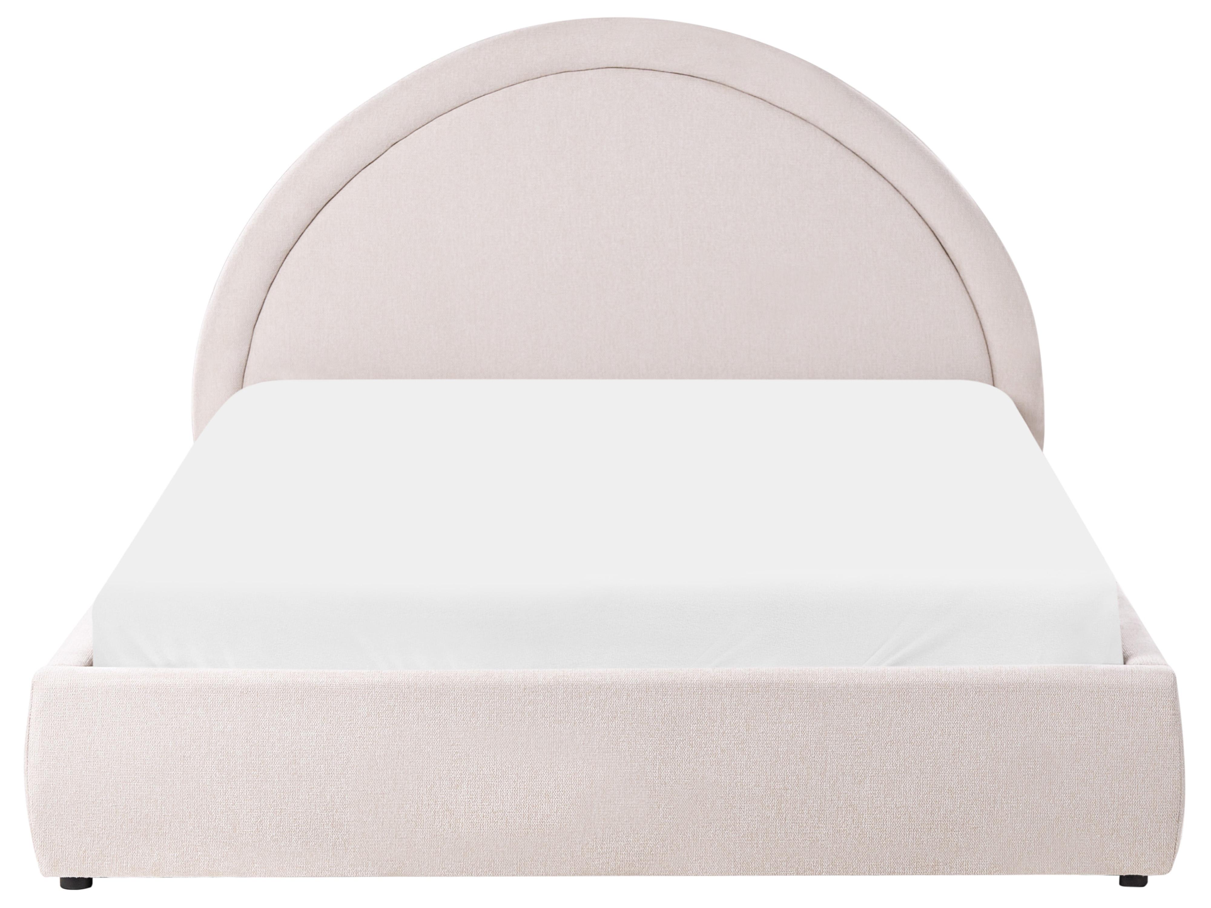 Bed met opbergruimte Stof MOUZON 140 x 200 cm Lichtbeige