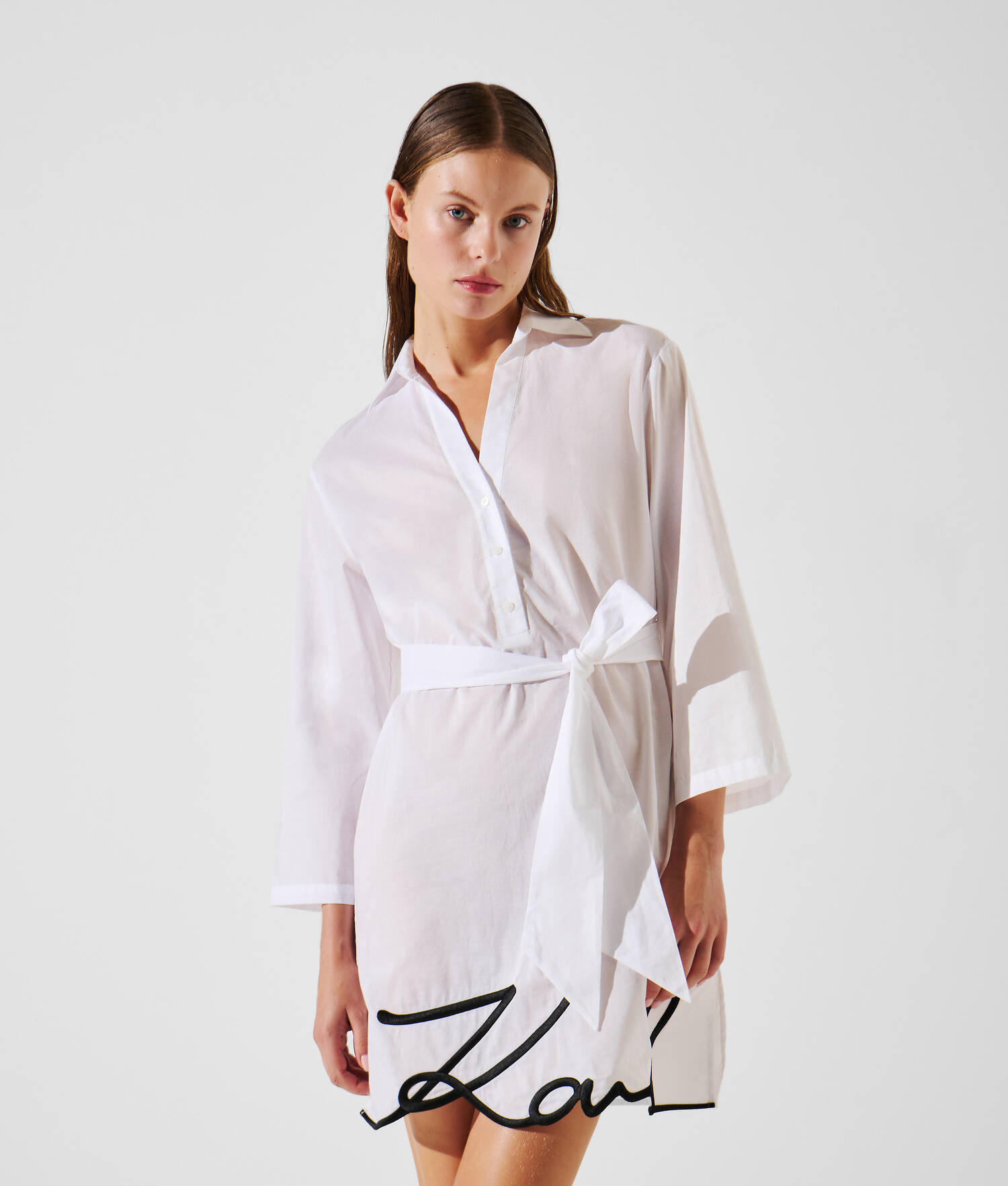 ROBE-CHEMISE DE PLAGE K/SIGNATURE - Blanc