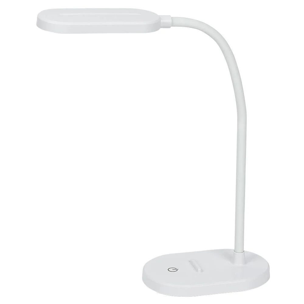 Lampe de bureau flexible à LED avec support téléphone blanche