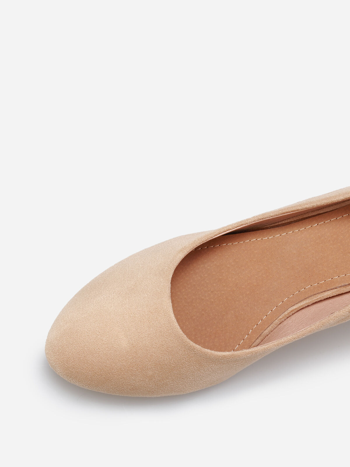 Escarpins arrondis en suédine grandes tailles- Beige