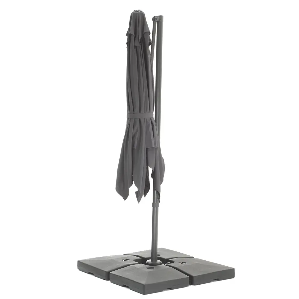 Kantelbare Zweefparasol 250x250 cm, Vierkant Zeil - Donker Grijs