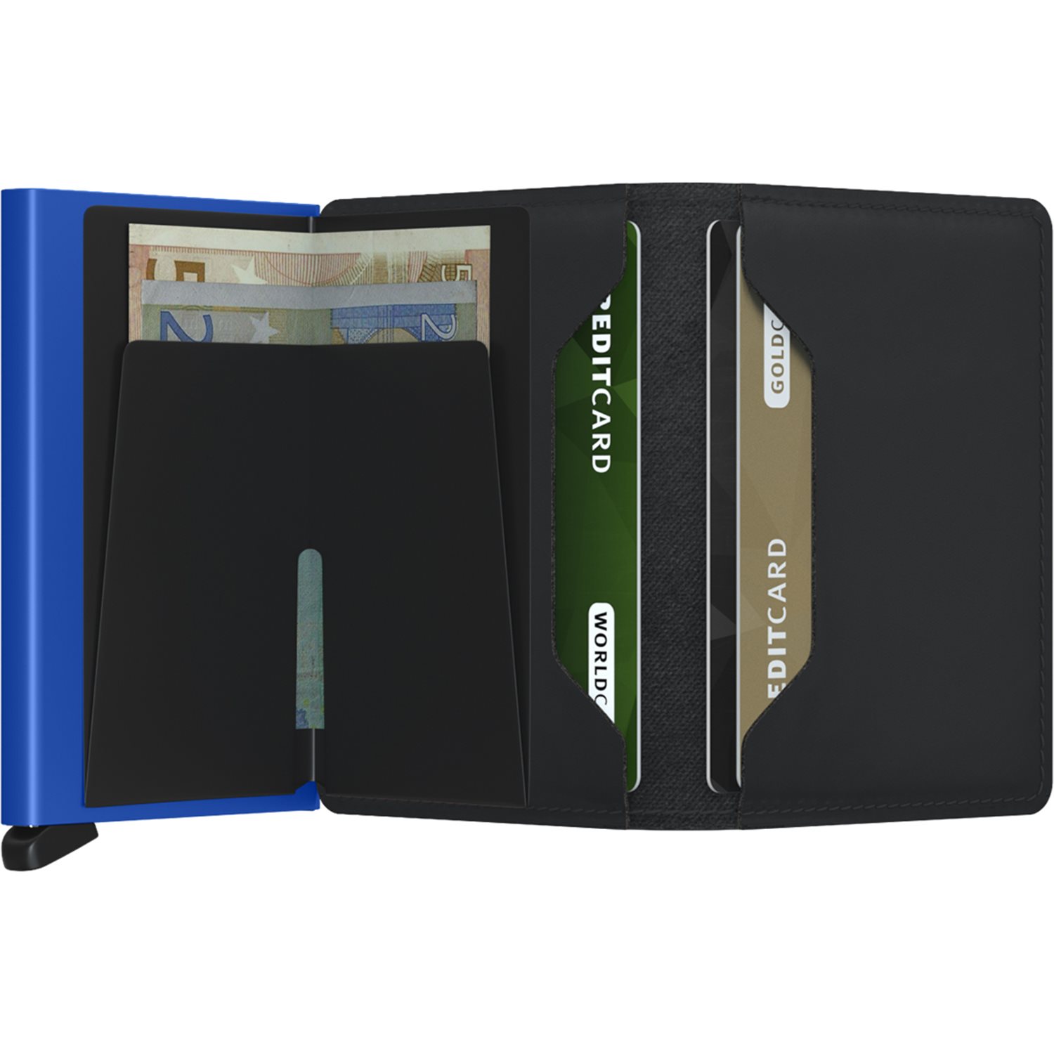 Secrid Miniwallet Portemonnee Matte black & blue