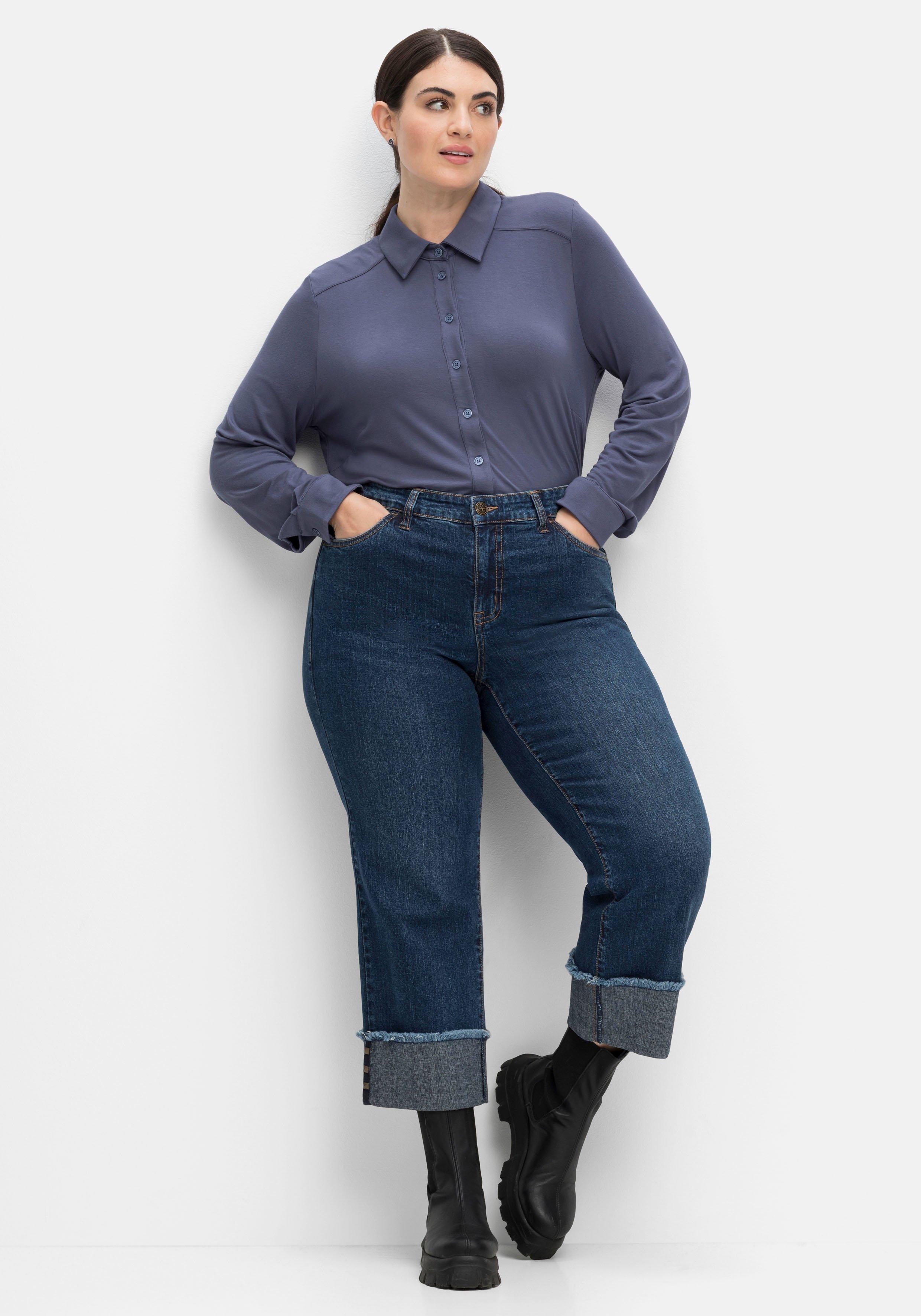 Shirtbluse mit Hemdkragen, aus Viskose