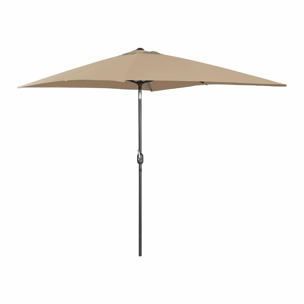 Grand parasol jardin rectangulaire 200 x 300 cm inclinable taupe