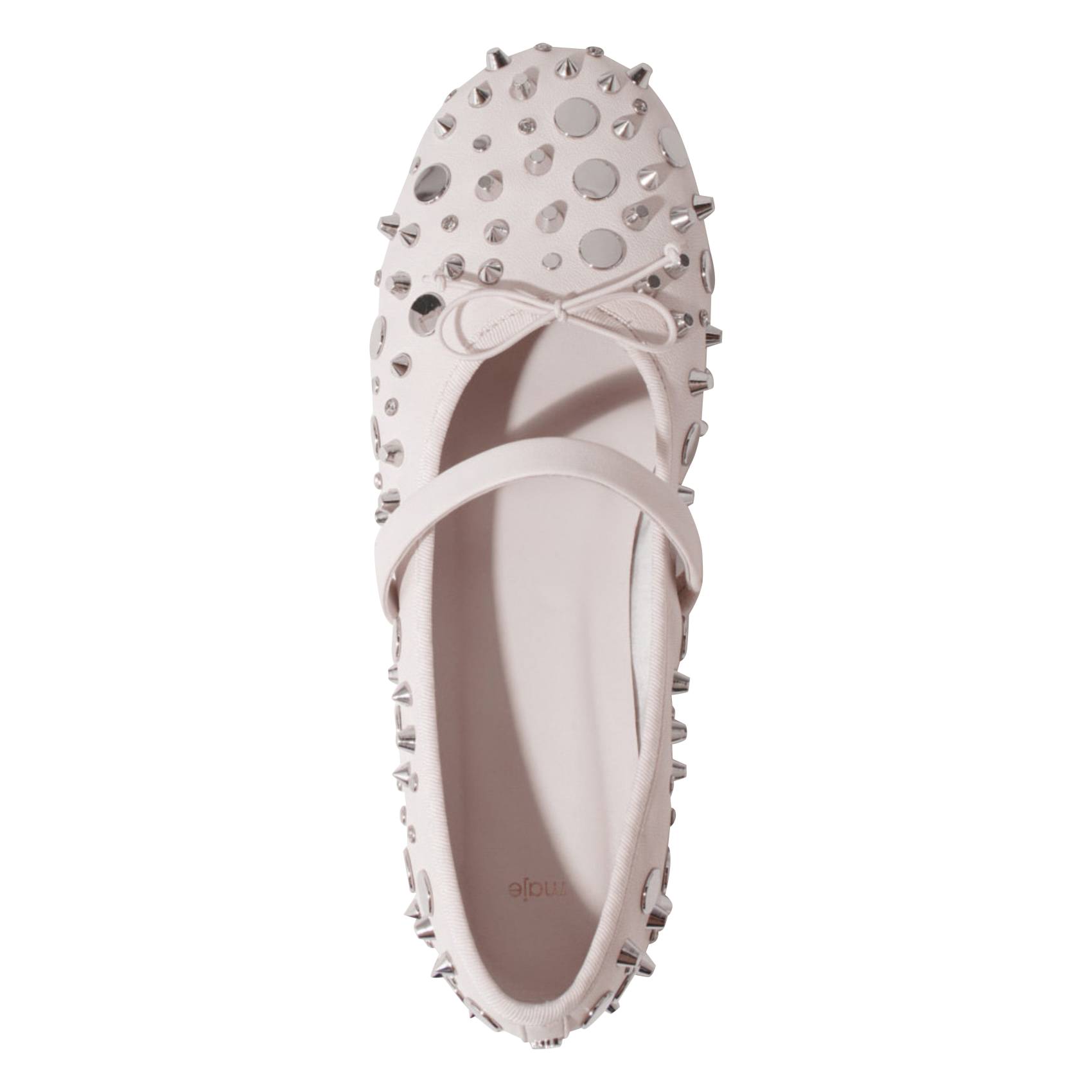 Ballerines à clous et studs en cuir | Blanc