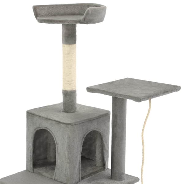 vidaXL Kloretre med klorestolper i sisal 120 cm grå