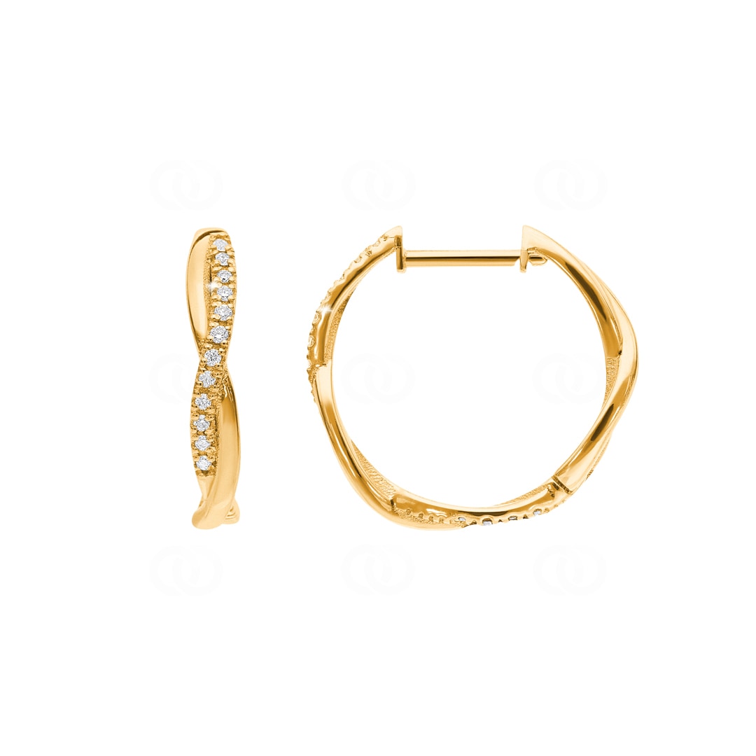 0.10 Karat Diamant-Kreolen 750/18 K Gelbgold