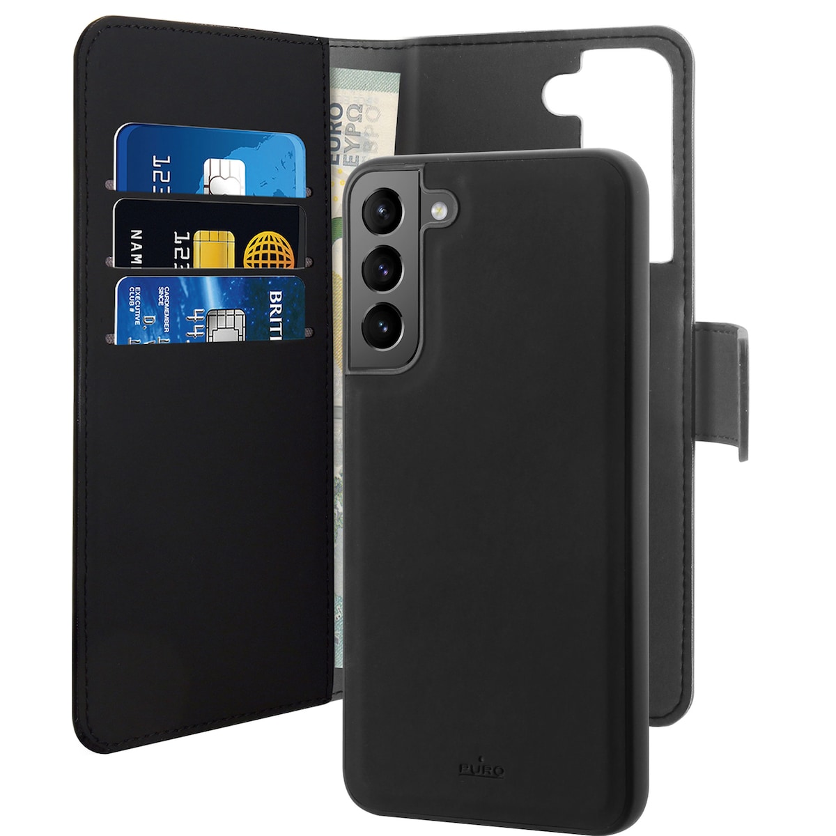 Puro 2in1 wallet Samsung Galaxy S22+ (sort)