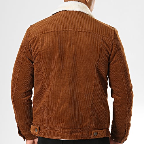 Veste Super Slim Fit Velours Col Mouton Camel