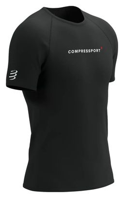 Maillot manches courtes Compressport Training Logo Noir