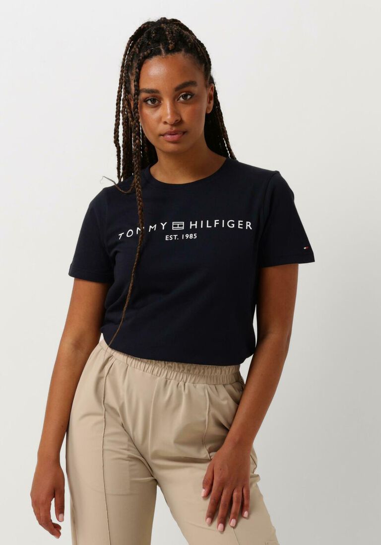 TOMMY HILFIGER donkerblauwe tommy hilfiger t-shirt rec corp logo c-nk