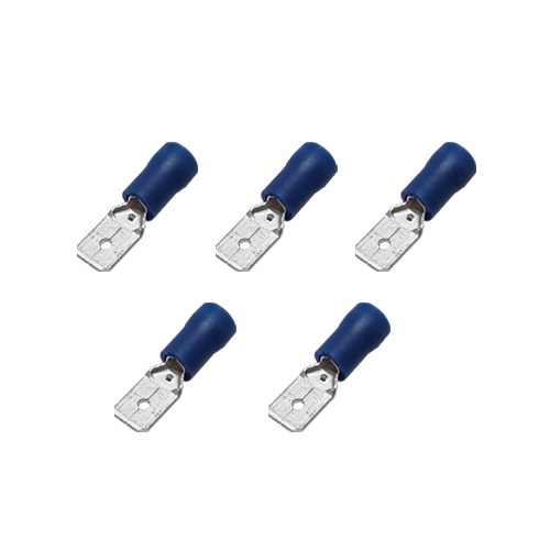 Cosses plates mâles bleues - Lot de 5