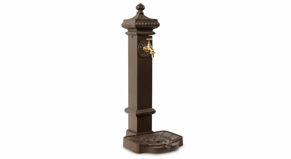 Fontaine de jardin aluminium-métal marron 29x33x76cm