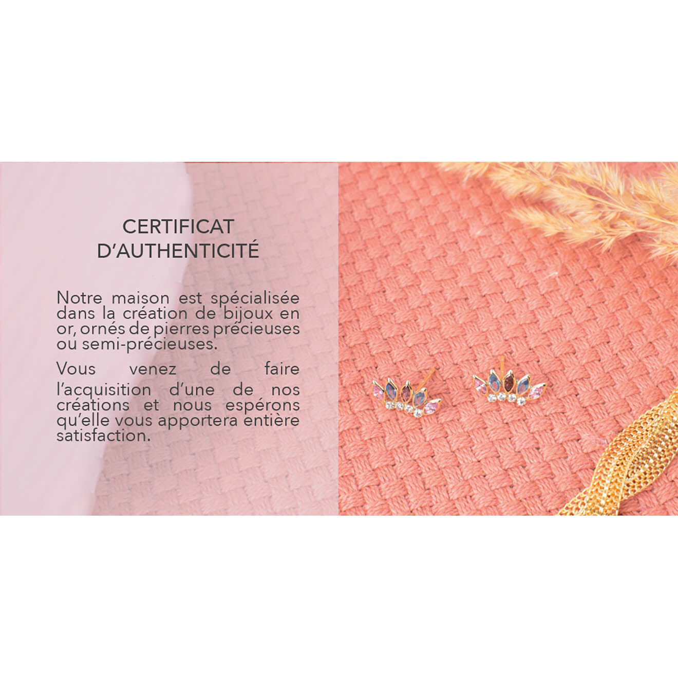 L'Exception Boucles d'oreilles Coccinelle rosée or jaune