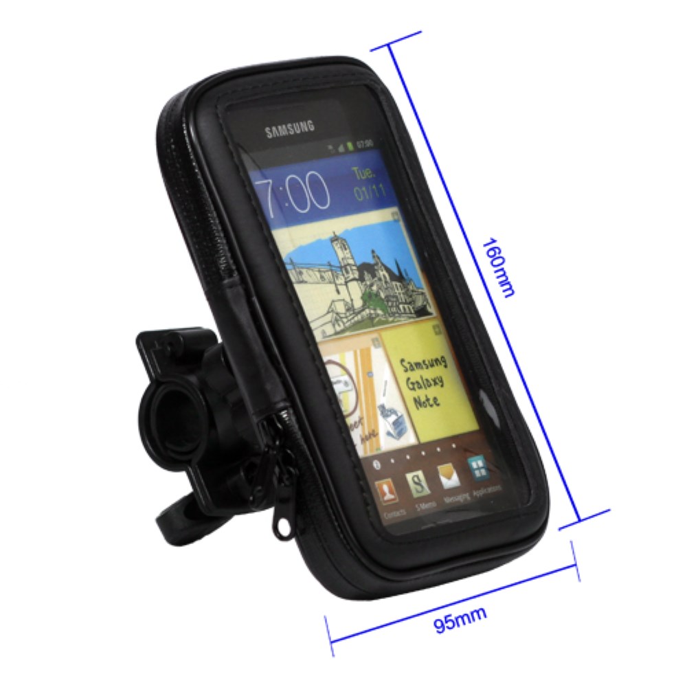 Universal Fahrrad Smartphone Halterung Schutz Tasche (Spritzwassergeschützt) - Schwarz