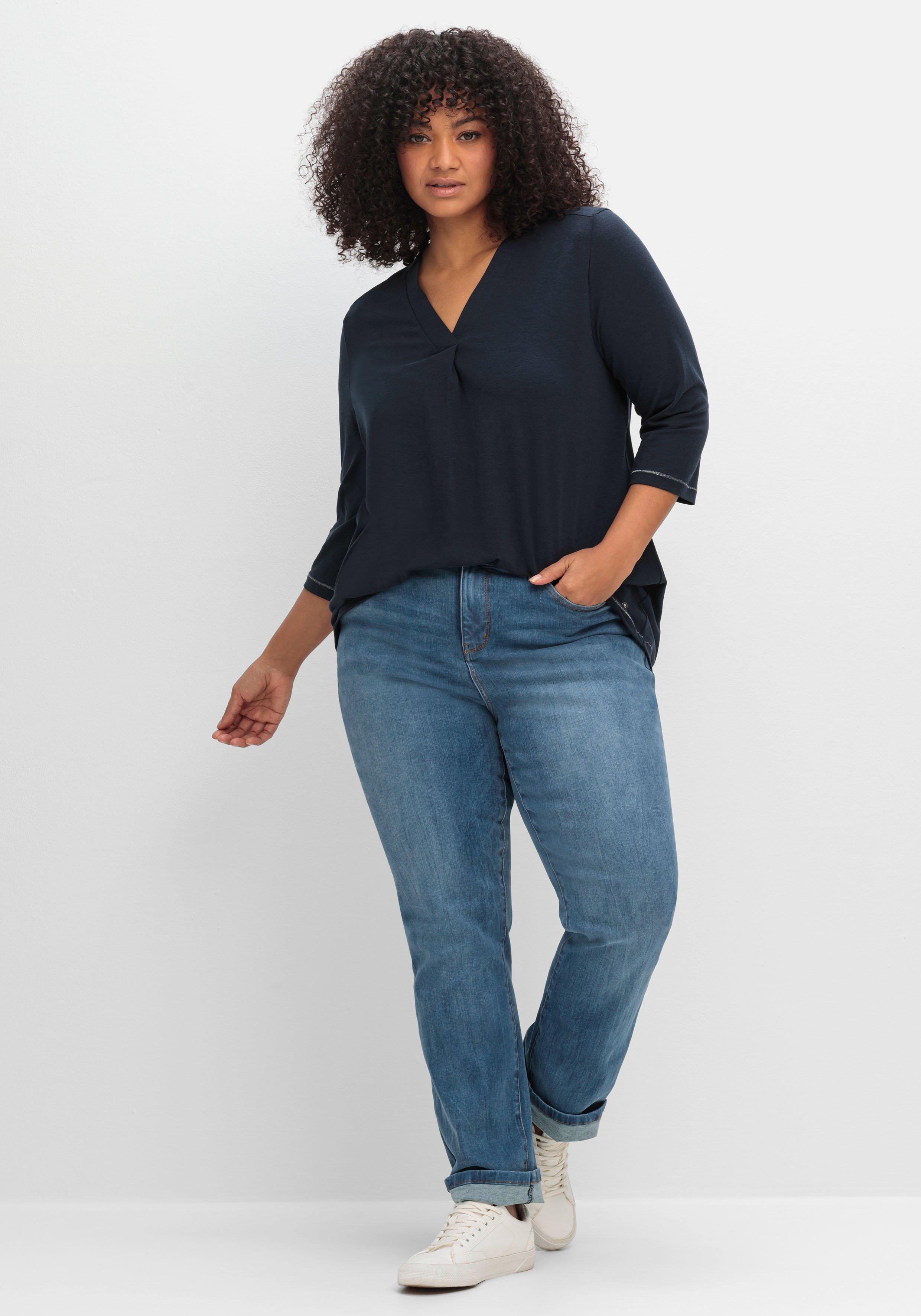 3/4-Arm-Shirt in leichter A-Linie, mit  TENCEL™ Lyocell