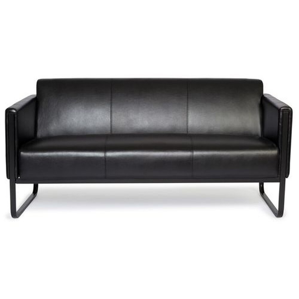 Lounge Sofa BALI BLACK Kunstleder mit Armlehnen hjh OFFICE
