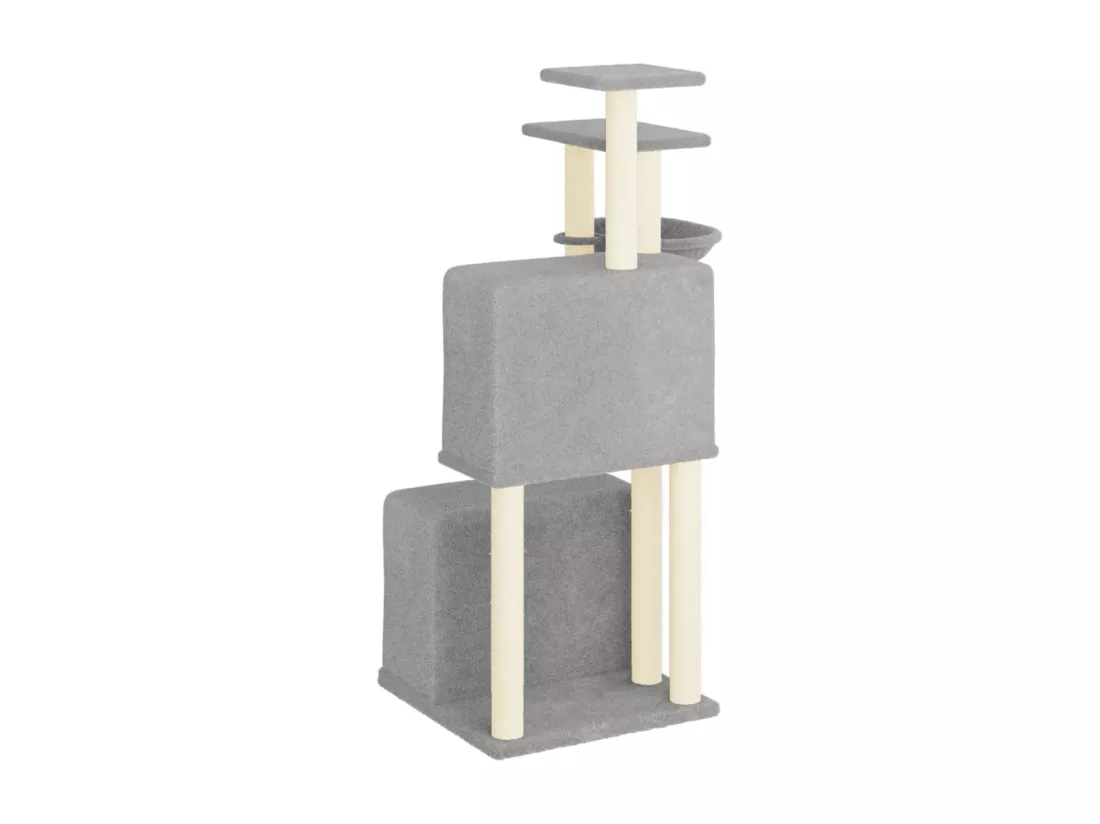 Arbre à chat avec griffoirs en sisal gris clair 122 cm