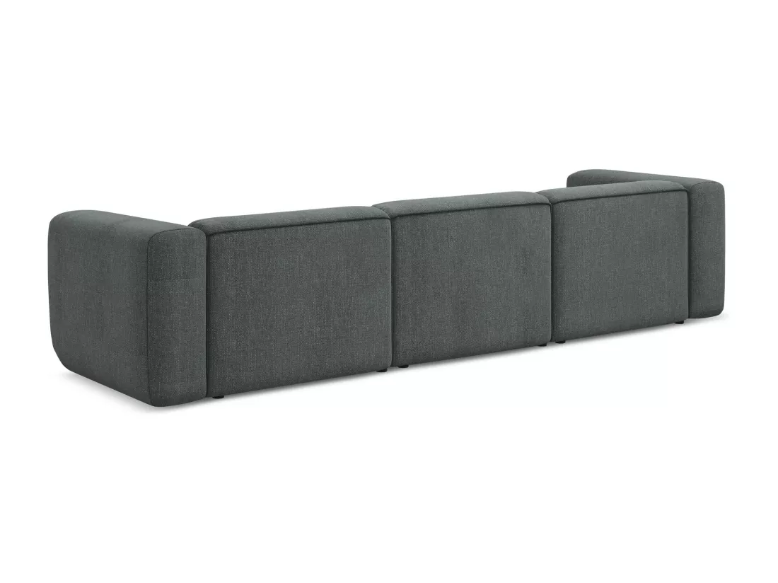 Canapé modulable 4 places en tissu chenille - graphite - EKAHI