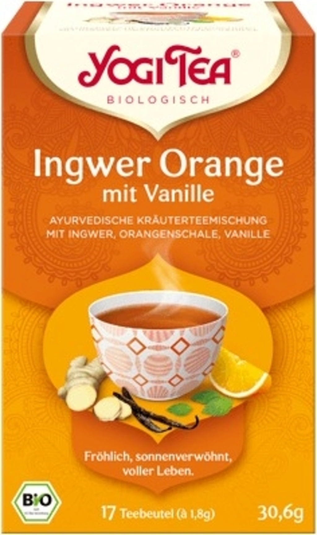 Yogi Tea  Ingwer Orange Tee mit Vanille Bio, 30,60 g