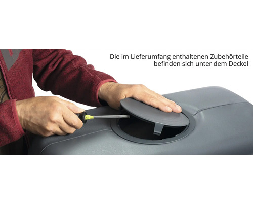 4rain Slimwall tank, 330 liter, grafietgrijs