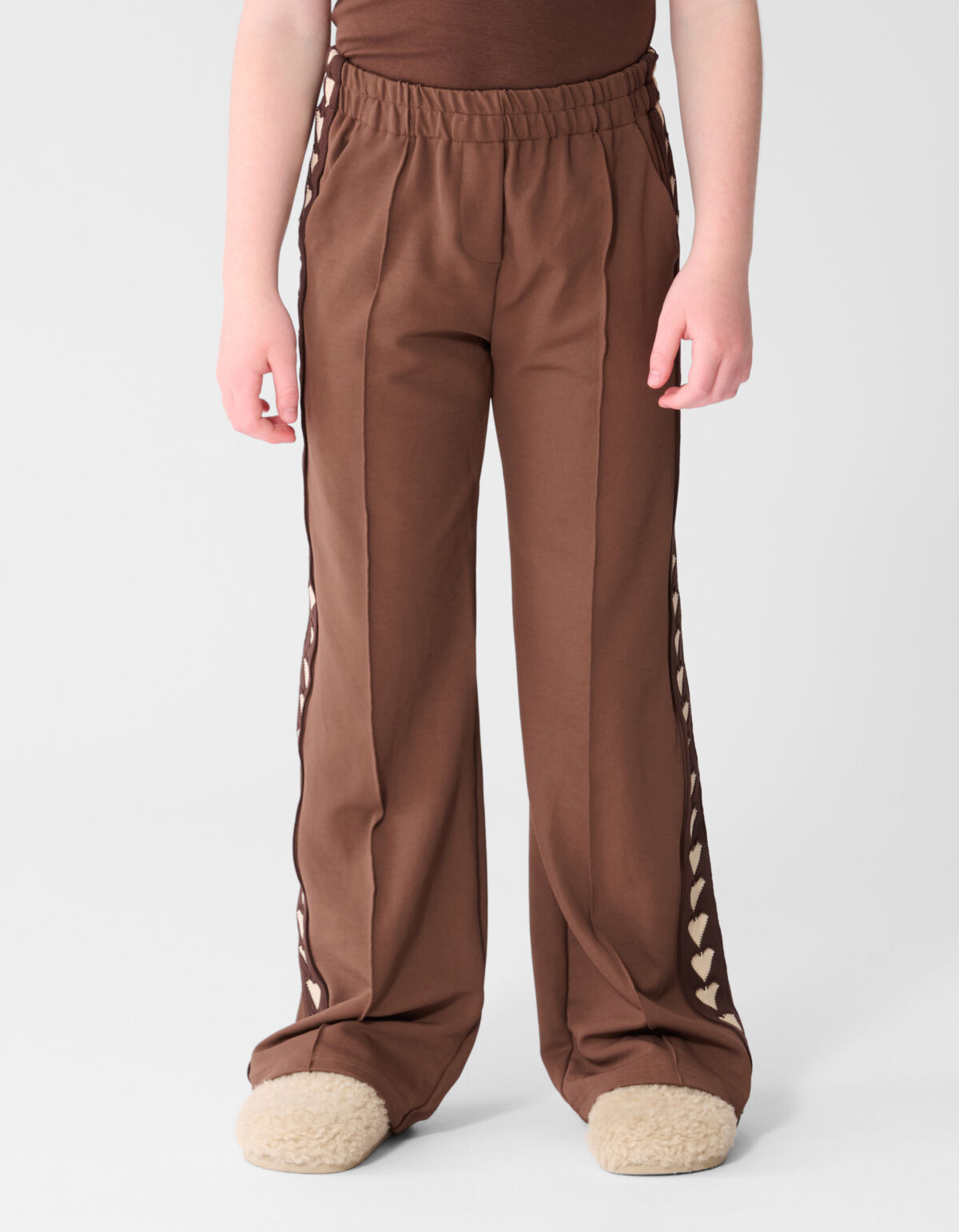 Fancy Tape Wide Leg Broek Bruin