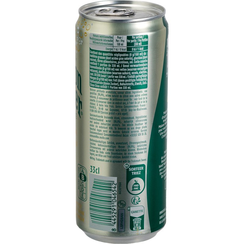 Eau gazeuse Maison Perrier Forever citron 33 cl - 24 canettes