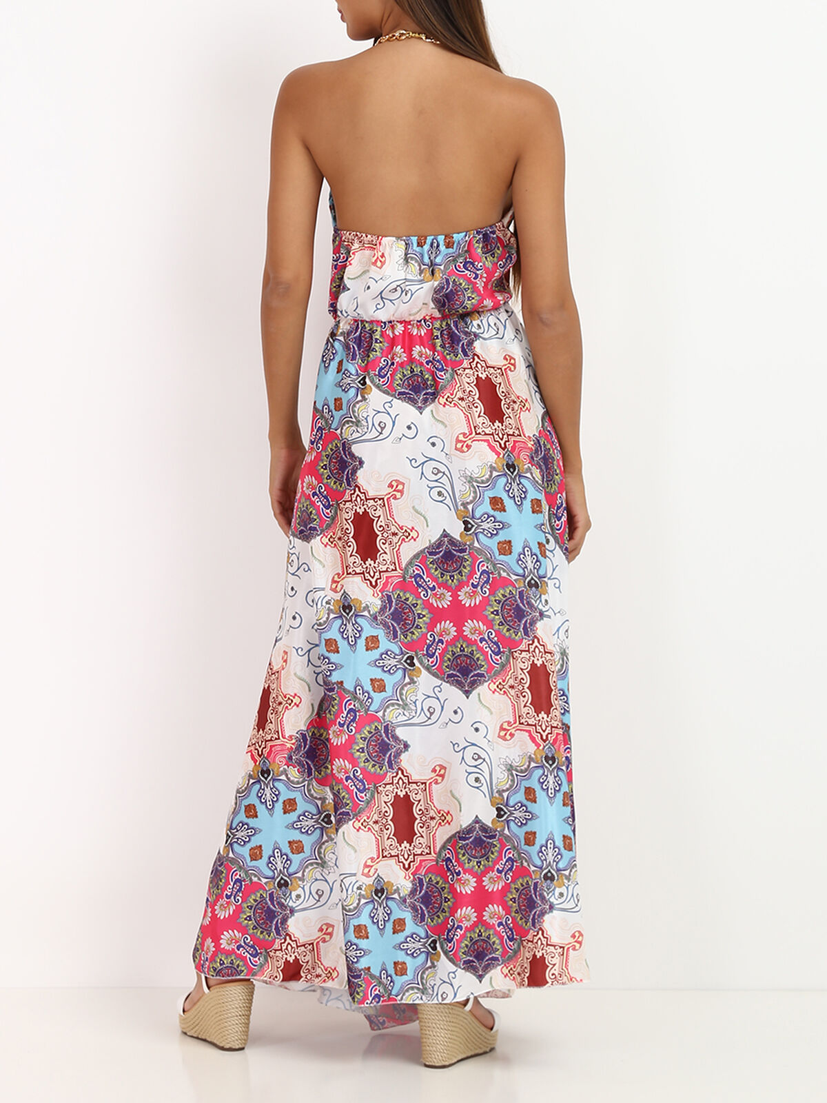 Robe à imprimé cachemire grandes tailles- Fuchsia
