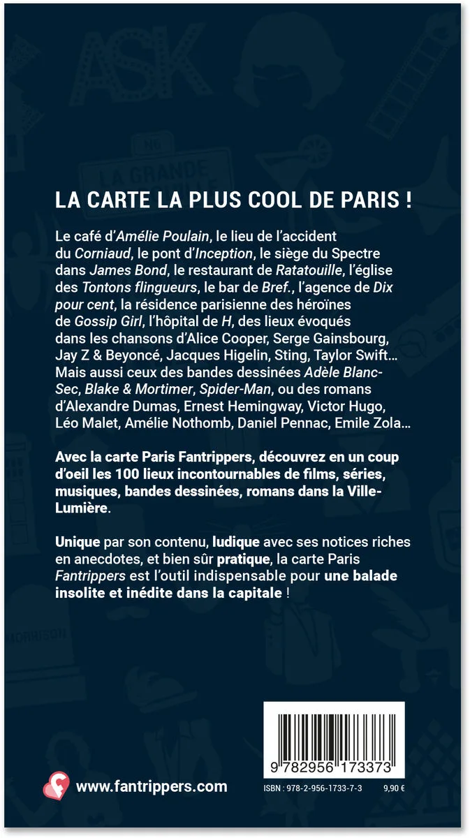 Carte de Paris des 100 lieux cultes Livres