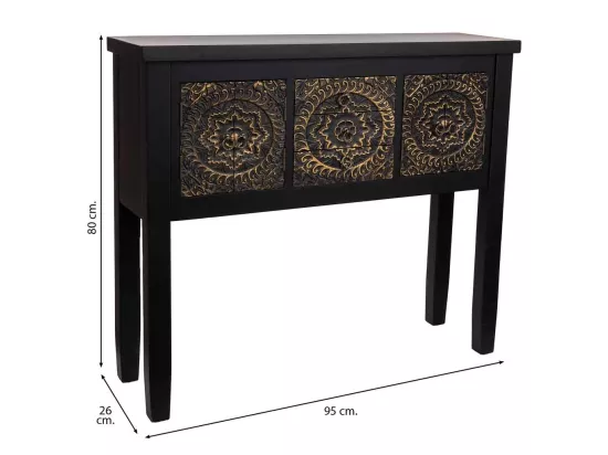 Récepteur en bois avec 3 tiroirs et 4 portes 95x26x80