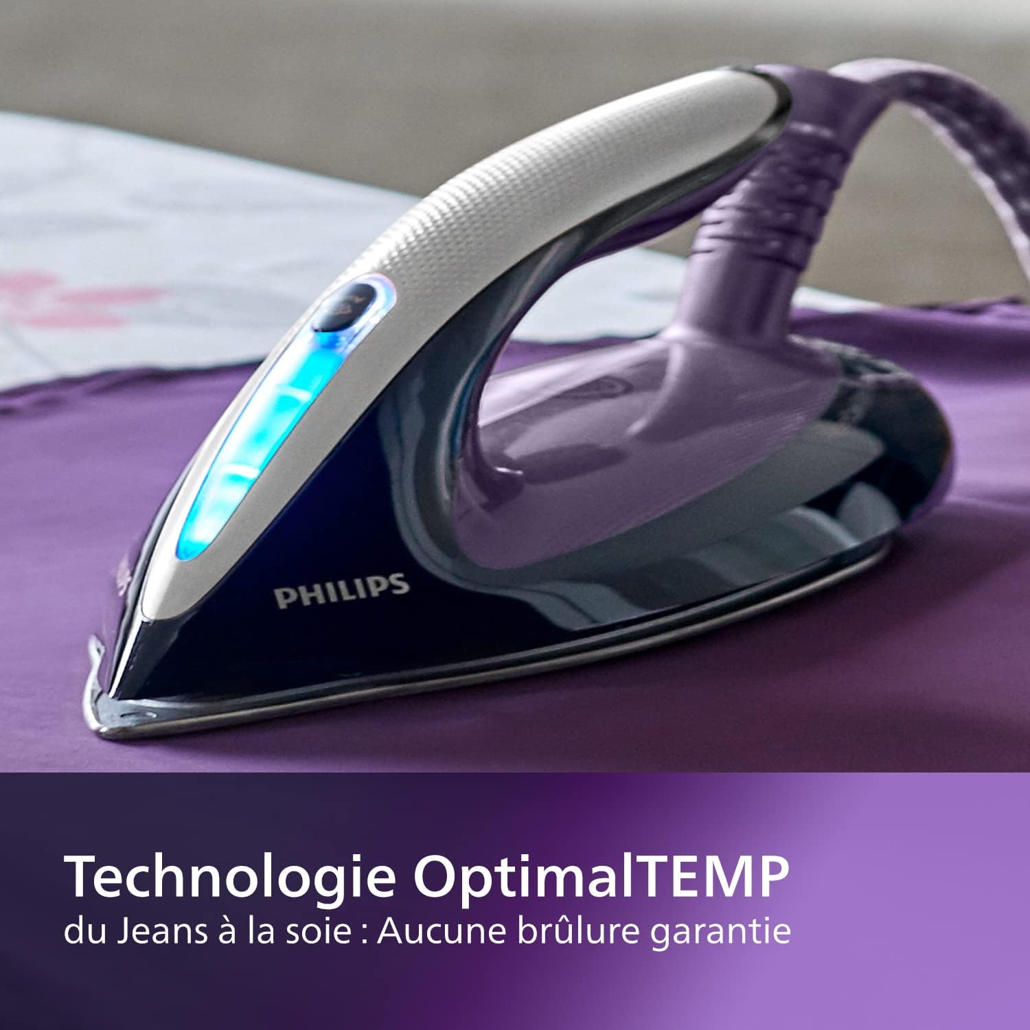Philips Centrale Vapeur PerfectCare Elite Plus - Réglage température automatique, Pression de 8 Bars, Effet Pressing de 600 g, Semelle T-ionicGlide, Réservoir Amovible de 1,8L (GC9682/80)